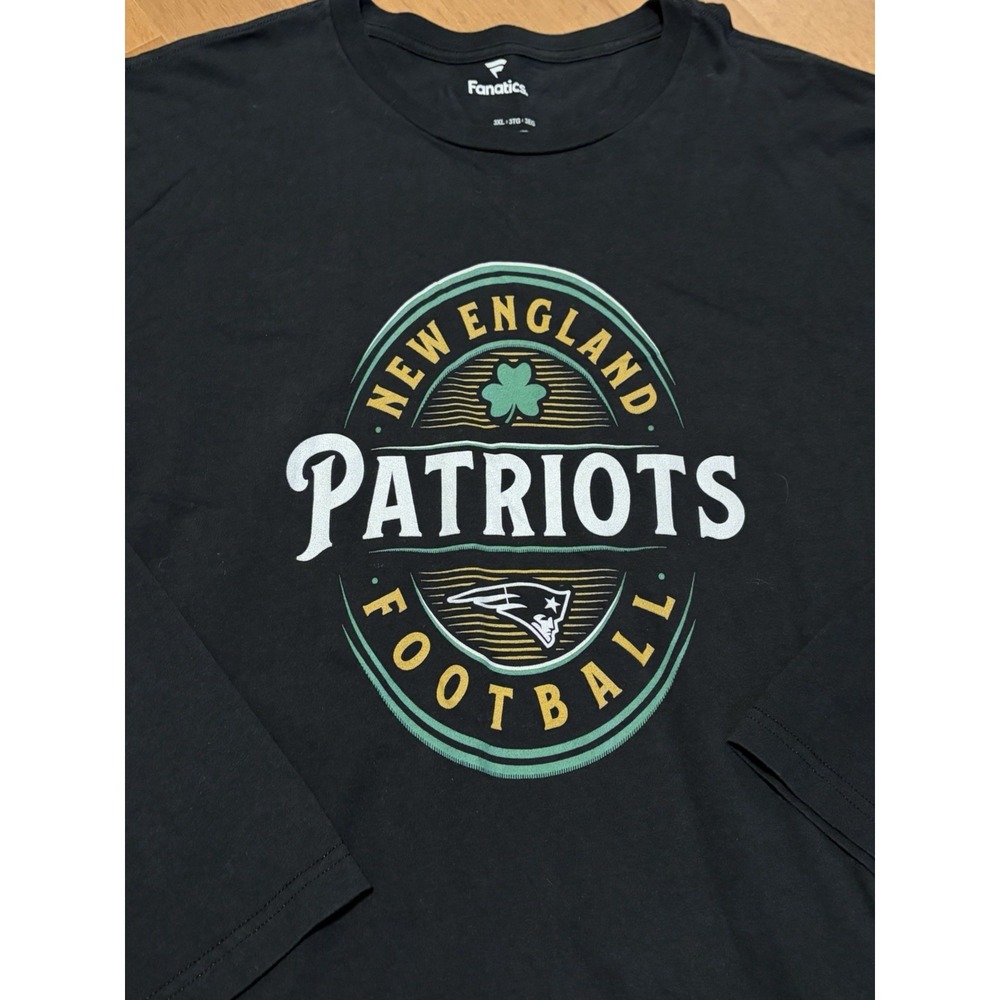 Fanatics New England Patriots Black XXL Longsleeve Shamrock Boston Irish NFL EUC - Picture 2 of 7